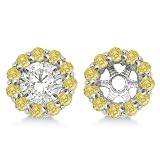 Fancy Yellow Canary Diamond Earring Jackets 14k White Gold (1.00ct)