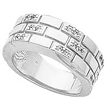14K White Gold Diamond Gent's Wedding/Anniversary Ring - 0.24 Ct.
