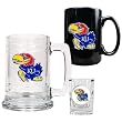 Kansas Jayhawks NCAA 15oz Tankard, 15oz Ceramic Mug & 2oz Shot Glass Set - Primary Logo by Great American Products