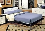 Modern Contemporary White & Cappuccino Queen Size Platform Bed