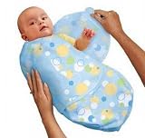 Kiddopotamus SwaddleMe Microfleece, Bubble Blue, Small