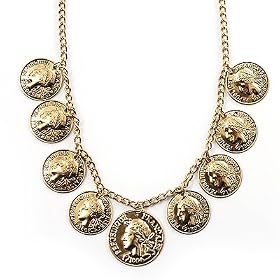 Gold Tone Coin Fashion Necklace
