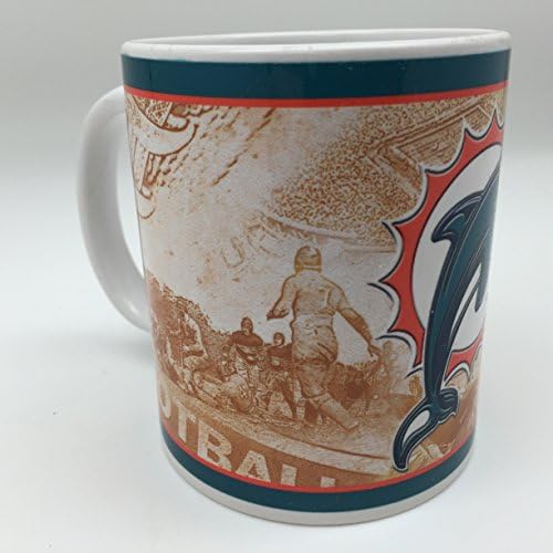 NFL Miami Dolphins Throwback 11oz White Ceramic Coffee Mug - Rare &amp; Collectible