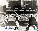 Bob Feller Autographed/Hand Signed 11x14 Photo (Cleveland Indians) pitching to Joe Dimaggio