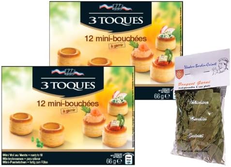 french les 3 toques mini bouchees 12's 24 servings LES 3 TOQUES - 2 x 2,33 oz each box + 1 x bag of bouquet garni Théodore Bardin-Cuinet mini bouchées x 12