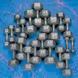 New Yukon 5-50 Lbs Hex Hammertone Grey Dumbbell Set