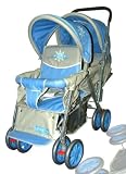 425Z Blue Double Canopy Double Stroller