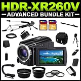 Sony HDR-XR260V High-Definition Handycam 8.9 MP Camcorder with 30x Optical Zoom and 160 GB Hard Disk Memory Advanced Bundle Kit includes Charger, Battery, Card Reader, HDMI Cable, (2) Tripods, Carrying Case and MUCH more!