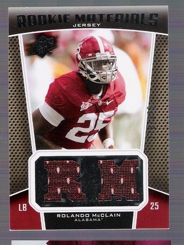 ROLANDO MCCLAIN 2010 SPX Rookie Materials DUAL JERSEY RC Rookie Card #278 of only 375 Made! Alabama Crimson Tide Oakland Raiders Football