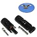 HQRP Pair MC4 Solar Panel DC Cable Connectors male & female (M&F) for PV / Photovoltaic System plus HQRP Coaster