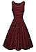 Anni Coco Women's 1950s Audrey Hepburn Lace Crochet Vintage Evening Dress Black and Red Medium