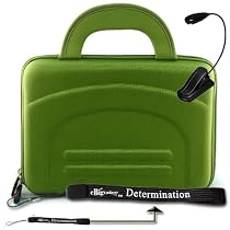 Amazon Kindle DX Green Cube Carrying Case Bag Pouch Cube + Reading Light + ebigvalue TM 4-Inch Determination Hand Strap