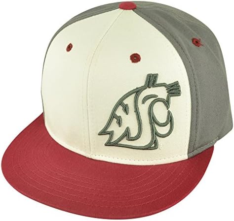 NCAA Washington State Cougars Nagelle Flat Bill Velcro Strapback Grey Hat Cap