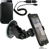 Zoom Produkt-Bild: Wicked Chili SET: Samsung Galaxy S2 / i9100 S II KFZ Halterung / Autohalterung (vibrationsfrei, drehbar) mit KFZ Ladekabel (1000mAh, 12V, 24V) und PU Leder Etui Tasche