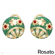 ROSATO Made in Italy Stylish Earrings With Cubic zirconia Well Made in Two tone Enamel and 14K/925 Gold plated Silver. Total item weight 6.7g Length 14mm