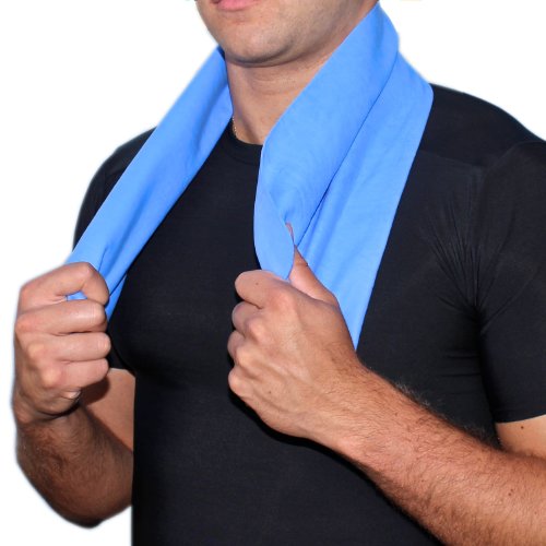 Fitryo Blue Cooling Towel 13" X 31" - The Best Sports Towel - Gym Towel, Towel for Sweat, Towel for the Pets, and Towel for the Baby - Risk Free Guaranteed