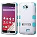 Luckyphone Slim Fit Hybrid Triple Layer Tuff Verge  Hard Cover with Kickstand for LG Tribute Bundle with Clear LCD Screen Protector and Stylus - White/Teal