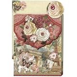 Punch Studio Note Pad Pocket Glitter Roses Butterfly (2 Pack)