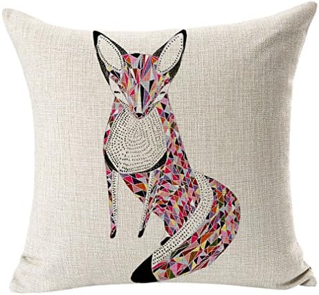 Yo-You Animal Print Sofa Cushion Covers Dazzles Fox Throw Pillow Case (AA1)