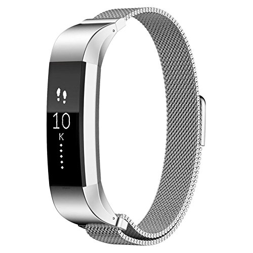 Fitbit Alta Band,Xnucol Magnetic Closure Clasp Mesh Band Milanese Loop Style Stainless Steel Bracelet Strap for Fitbit Alta