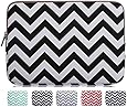 Mosiso - Chevron Black Canvas Fabric 13-13.3 Inch Laptop / Notebook Computer / MacBook Air / MacBook Pro Sleeve Case Bag Cover, Chevron Black