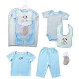 Hudson Baby 6-Piece Gift Collection, Blue