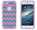 iPhone 6, DandyCase 2in1 Hybrid High Impact Hard Aqua Pink Purple Pastel Chevron Pattern + Lavender Silicone Case Cover for Apple iPhone 6 (4.7