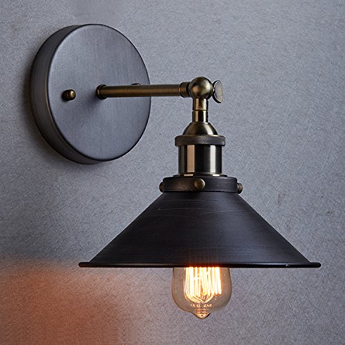 CLAXY® Ecopower Industrial Edison Simplicity 1 Light Wall Lamp Aged Steel Finished