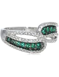 Sterling Silver Gemstone and Created White Sapphire Fashion Ring