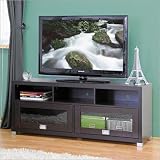 Baxton Studio Swindon Modern TV Stand with Glass Doors