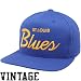 Mitchell & Ness St. Louis Blues Royal Blue Script Snapback Adjustable ...
