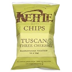 Kettle Chips, Tuscan Three Cheese, 5-Ounce Bags (Pack of 15)