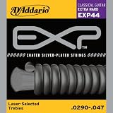 D'Addario EXP44 Coated Classical Guitar Strings, Extra Hard Tension
