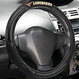 Texas Longhorns Black Vinyl Massage Grip Steering Wheel Cover