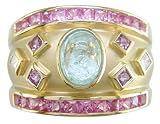 18KT Mozambique Paraiba, Pink Sapphire & Diamond Cigar Band