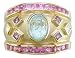 Jewelry : 18KT Mozambique Paraiba, Pink Sapphire & Diamond Cigar Band