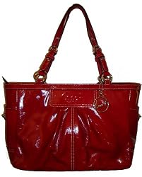 Coach Purse Handbag 13761 Patent Leather Pleated East West Gallon Tote