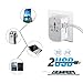 Trustin Universal Adaptor Worldwide Travel Adapter with Built In Dual USB Charger Ports All-in-one Chargers 100-240V Surge/Spike Protected Electrical Plug (White)
