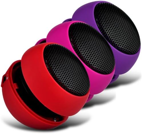 Wiko Darknight Dual-SIM 3 Colour Pack Mini Capsule Travel Rechargable Loud Bass Speaker 3.5mm Jack To Jack Input (Hot Pink, Dark Purple & Red) By Fone-Case