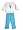 Jeanie Bleu - Girls Long Sleeved Pant Set, Ivory, Turquoise (Size 6X)
