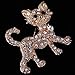YAZILIND Pretty Gold Plated Full Shining Clear Crystal Cat Brooches and Pins Wedding for Women Gift