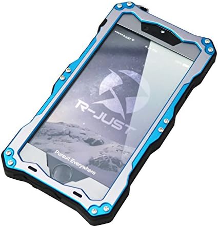 iPhone 6 4.7inch Waterproof Case, R-Just IP68 Underwater Snow-Resistant Dustproof Shockproof Fully Sealed Shell [Heavy Duty] Metal Cover with Tempered Glass for iPhone 6, supports Touch ID (Blue)