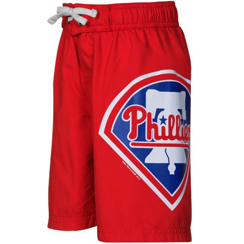MLB Philadelphia Phillies Youth Oversized Cap Logo Boardshorts - Red (X-Large) at Amazon.com