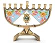 Floral Menorah - by Lily Art ( 8.5x6" )