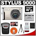 Olympus Stylus 9000 10x Zoom Digital Camera (Champagne) + 4GB microSD Memory Card + Li-50 Battery + Case + Cameta Bonus Accessory Kit