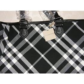 Burberry Black white Check Hand Bag