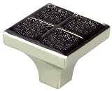 Bosetti Marella 101619.32 Black Enamel Knob Polished Nickel 1 by 1 Inch