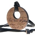 Live Love & Play Wood Phrases Pendant