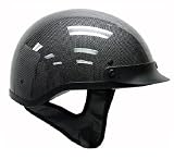 Motorcycle Scooter Half Helmet DOT - Carbon Fiber (Large)