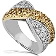 One of a Kind 18k Gold 5/8ctw Diamond & Sapphire Cocktail Ring (GH/VS-SI)
